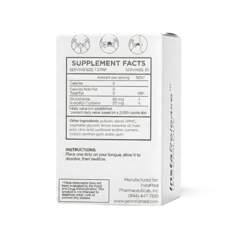 Instamed Glutathione Sublingual Peptide Supplement Facts